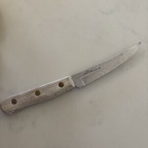 Vintage Old Homestead Carving Knife Carver Slicer‎ 8" Blade Wood Handles Japan